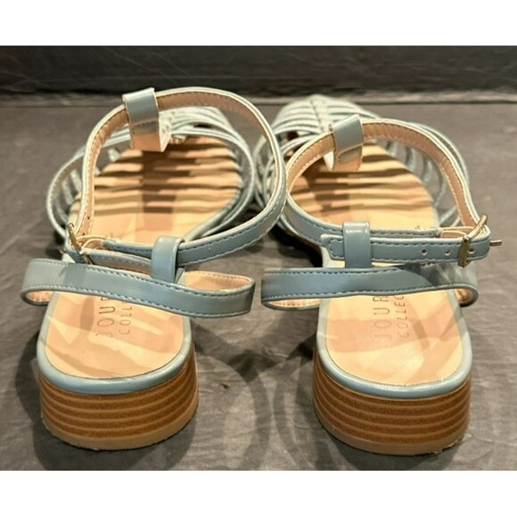 Journee Collection 'Alivia' Bluish Gray Ankle Strap Block Heel Flat Wms Sz 11 - Picture 4 of 8